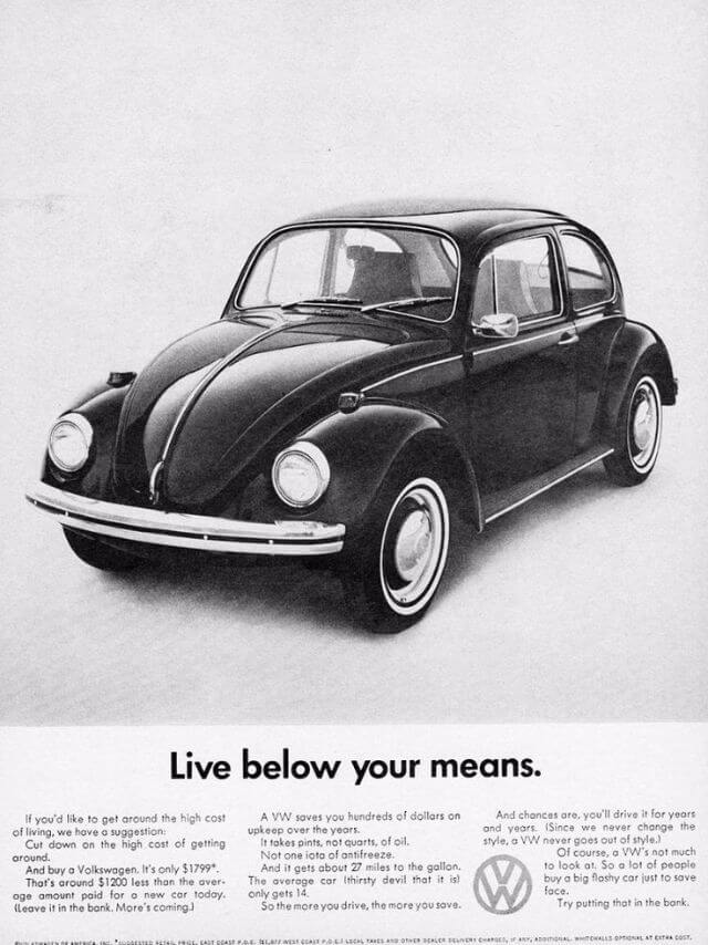 Ứng dụng Pratfall trong marketing  xe VW Beetle