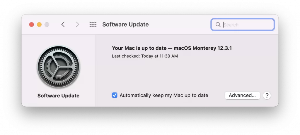 kiểm tra cập nhật máy Mac