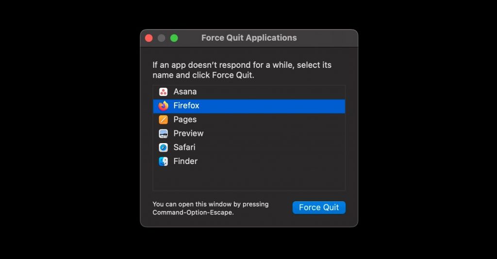 Các buộc thoát ứng dụng macOS